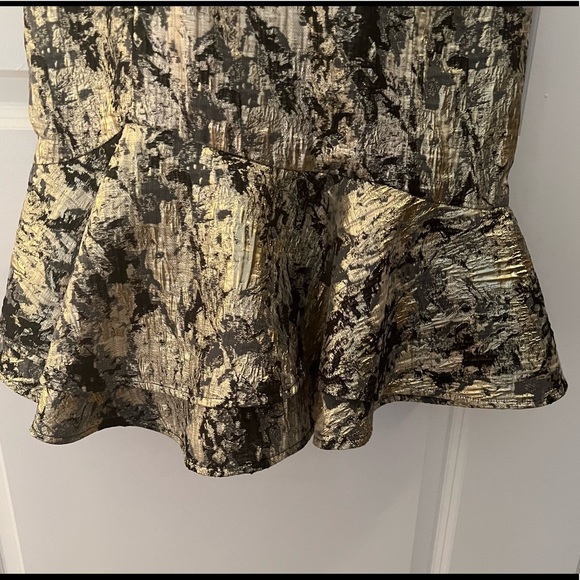 Josie by Natori Gold Foil-Printed Cocktail Dress - Picture 5 of 6